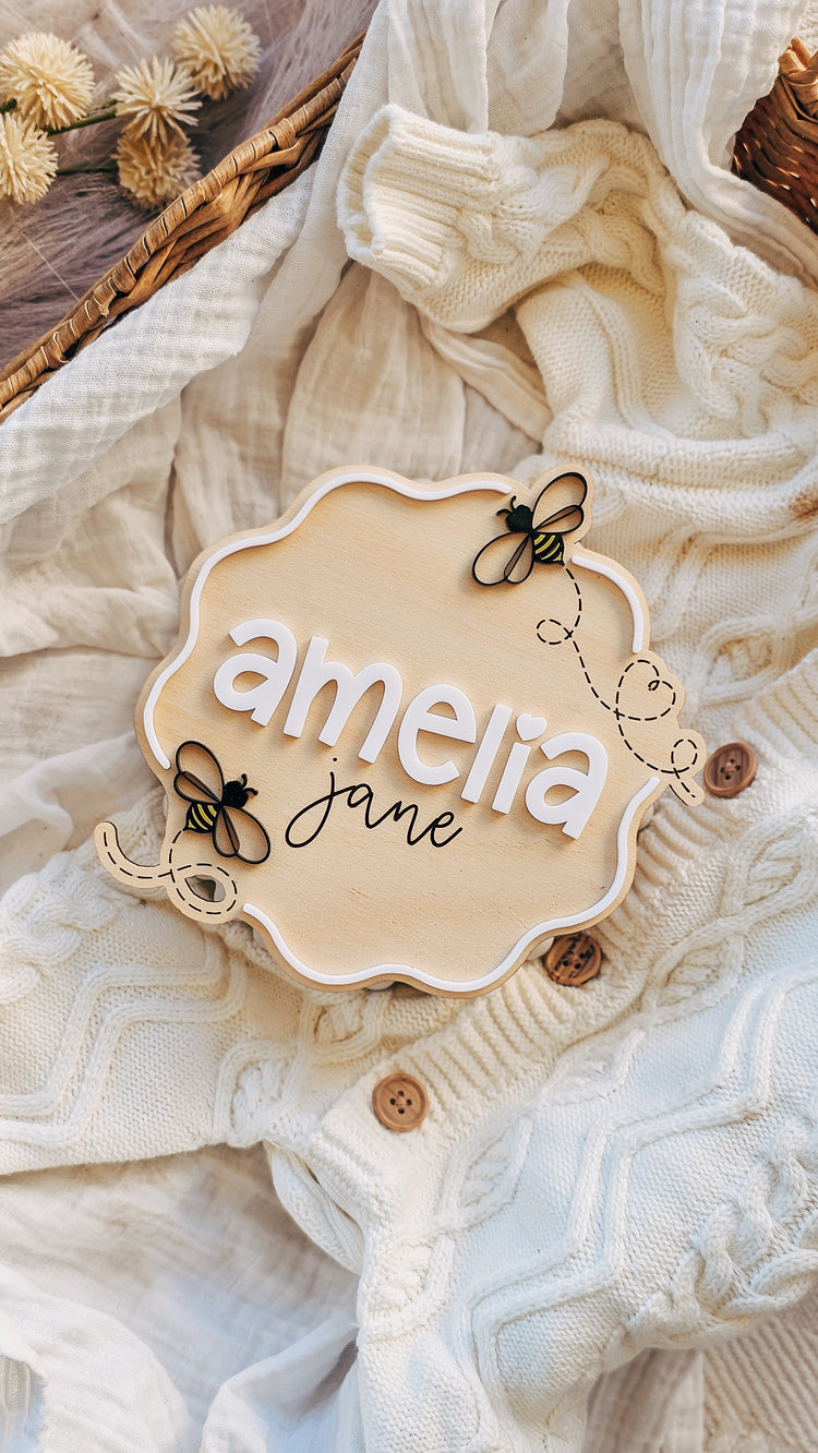 Personalised Name Plaque - Bee's