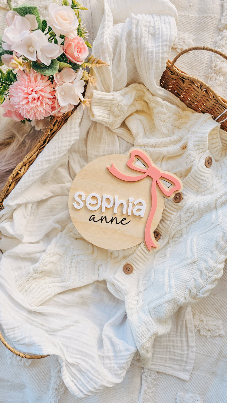 Personalised Name Plaque - Side Bow