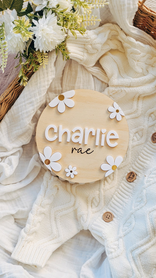 Personalised Name Plaque - Daisies