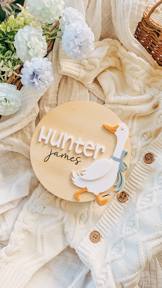 Personalised Name Plaque - Bow Silly Goose