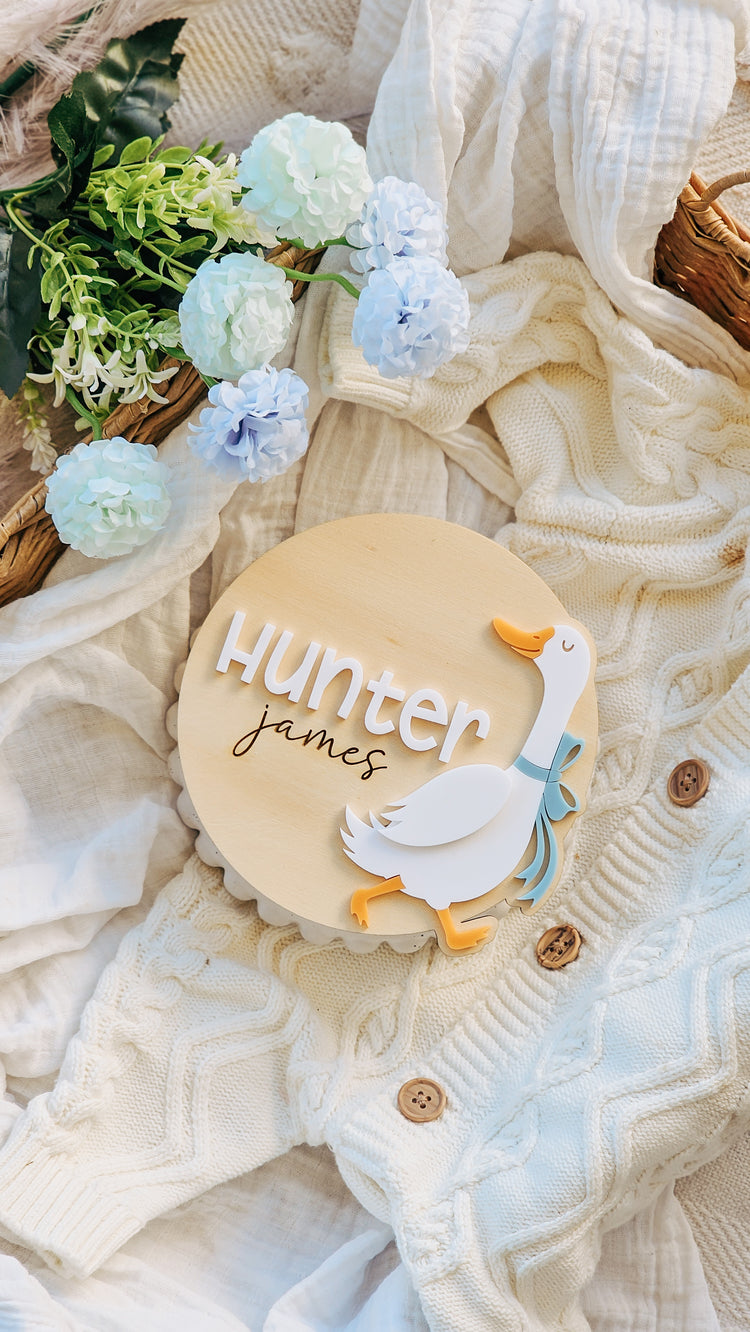 Personalised Name Plaque - Bow Silly Goose