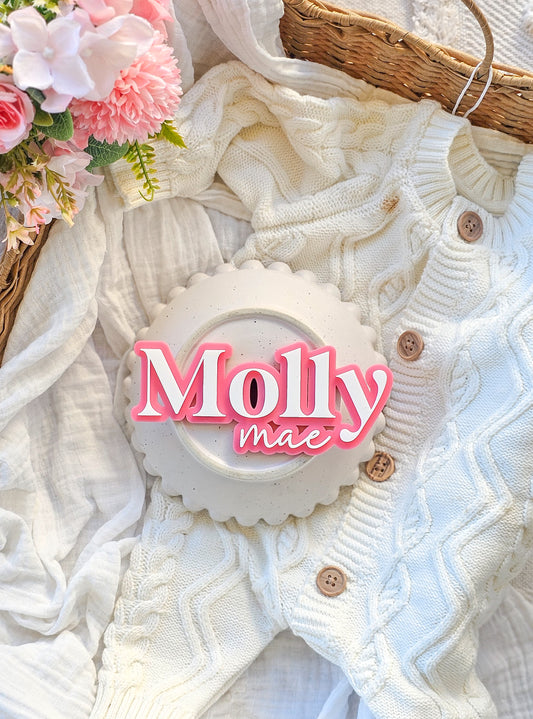 Personalised Name Plaque - First & Middle Name