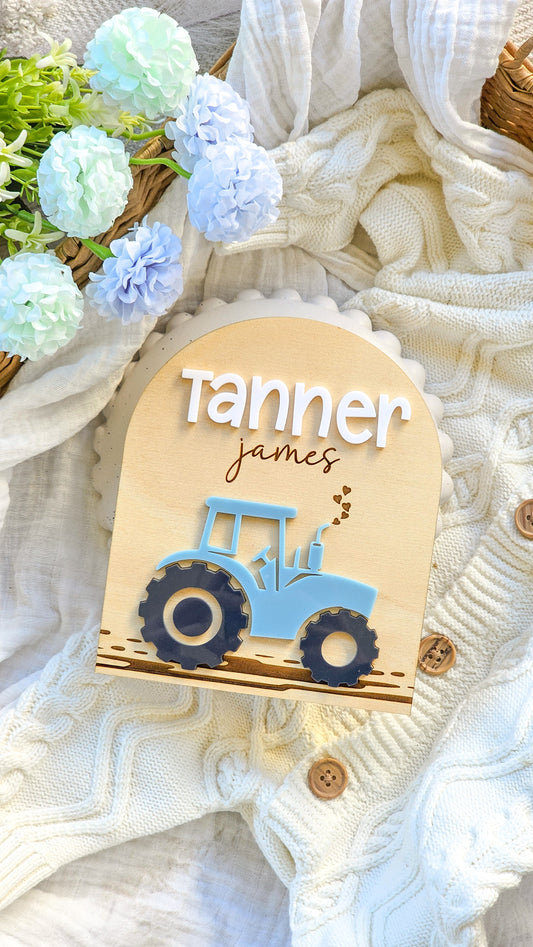 Personalised Name Plaque - Tractor