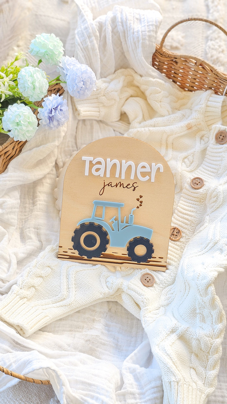 Personalised Name Plaque - Tractor