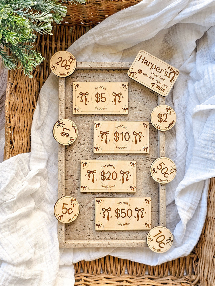 Children's play money set - Bow Design