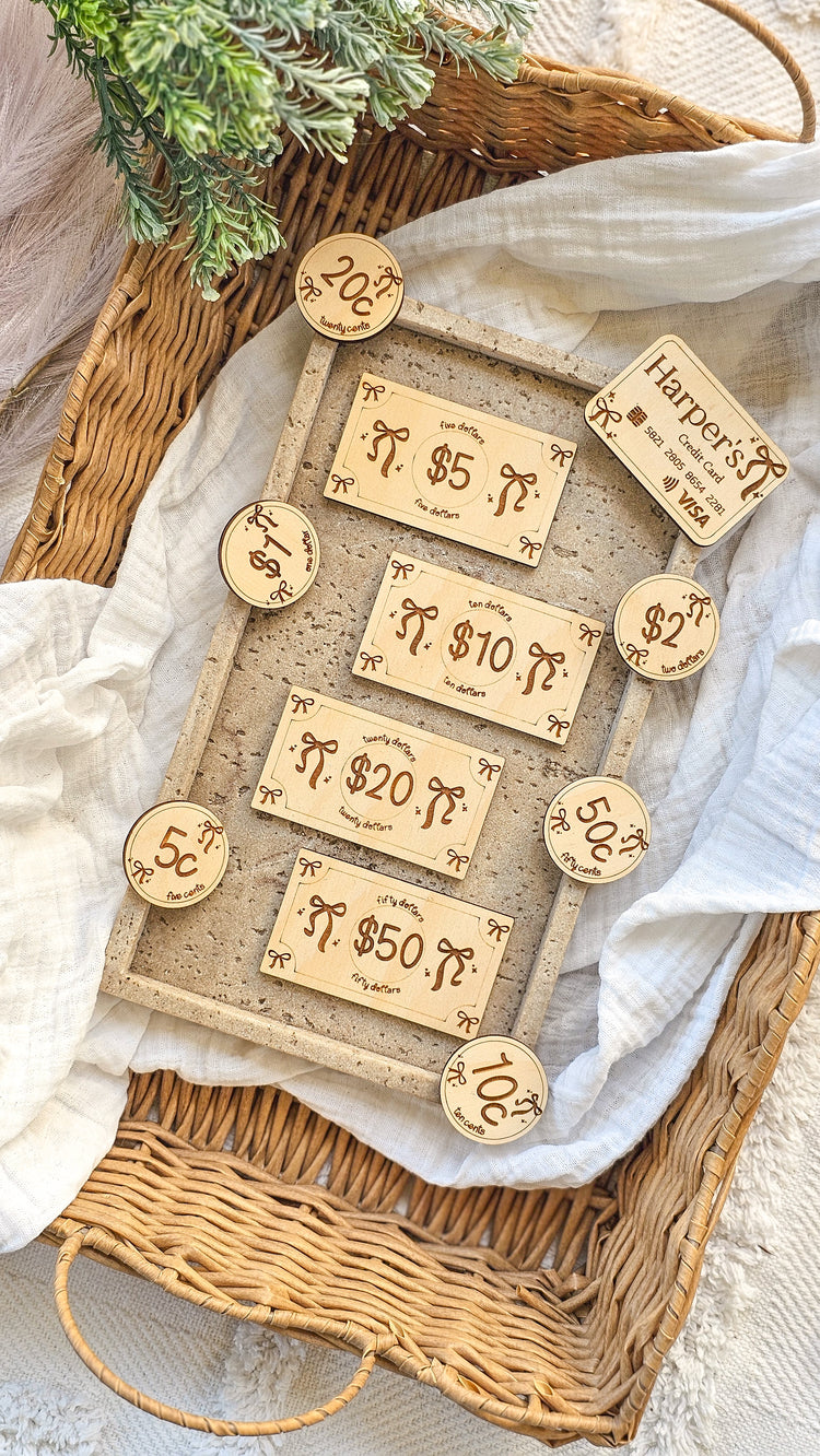 Children's play money set - Bow Design