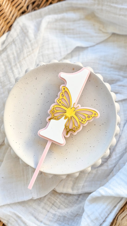 Butterfly Number Cake Topper