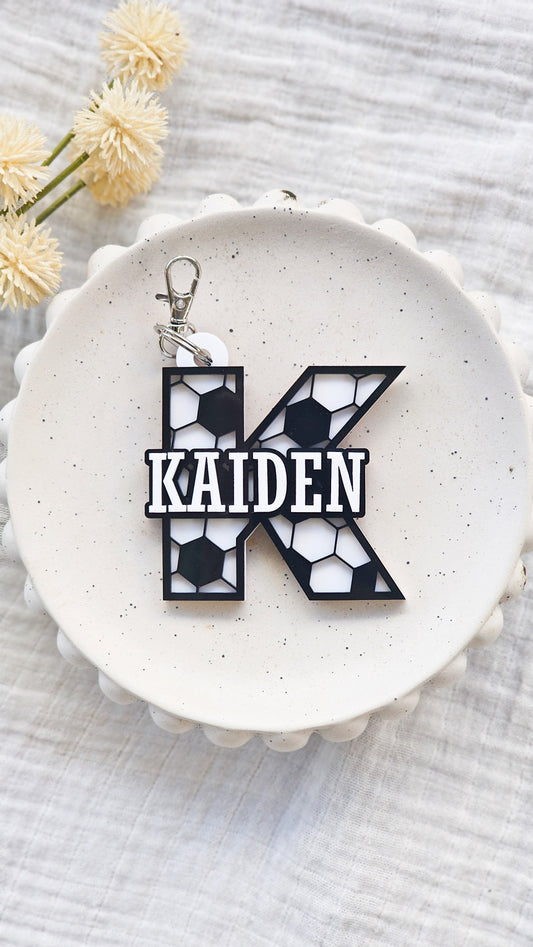 Personalised Soccer Monogram Keyring