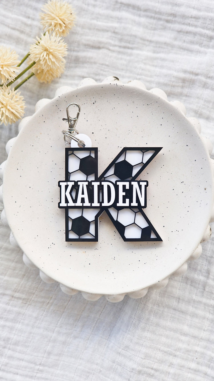 Personalised Soccer Monogram Keyring