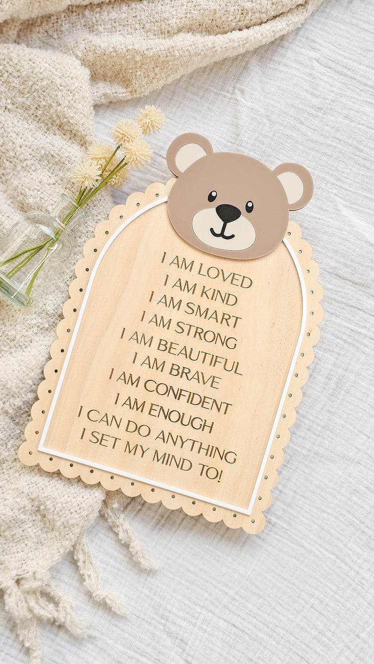 Vintage Affirmation Plaque - Teddy Bear