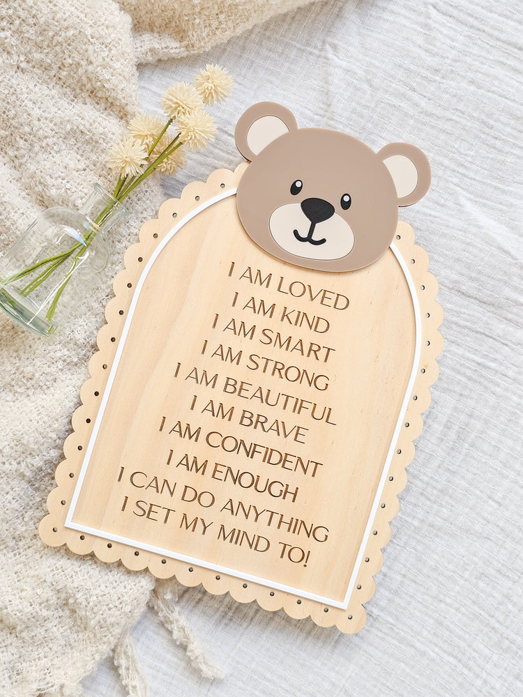 Vintage Affirmation Plaque - Teddy Bear