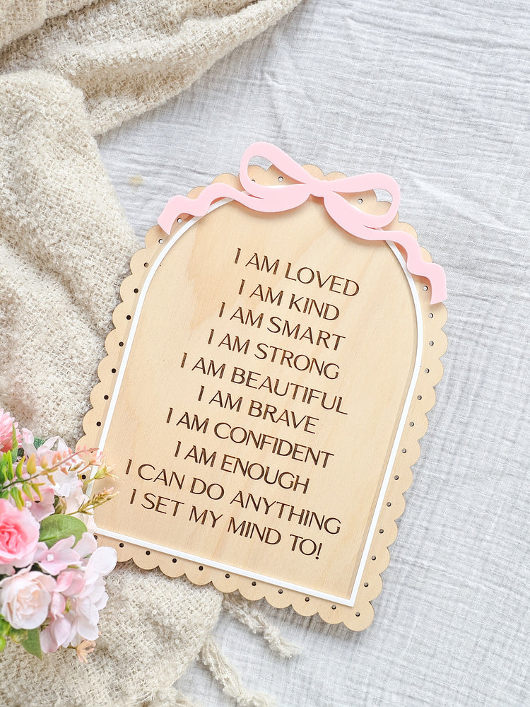 Vintage Affirmation Plaque - Bow