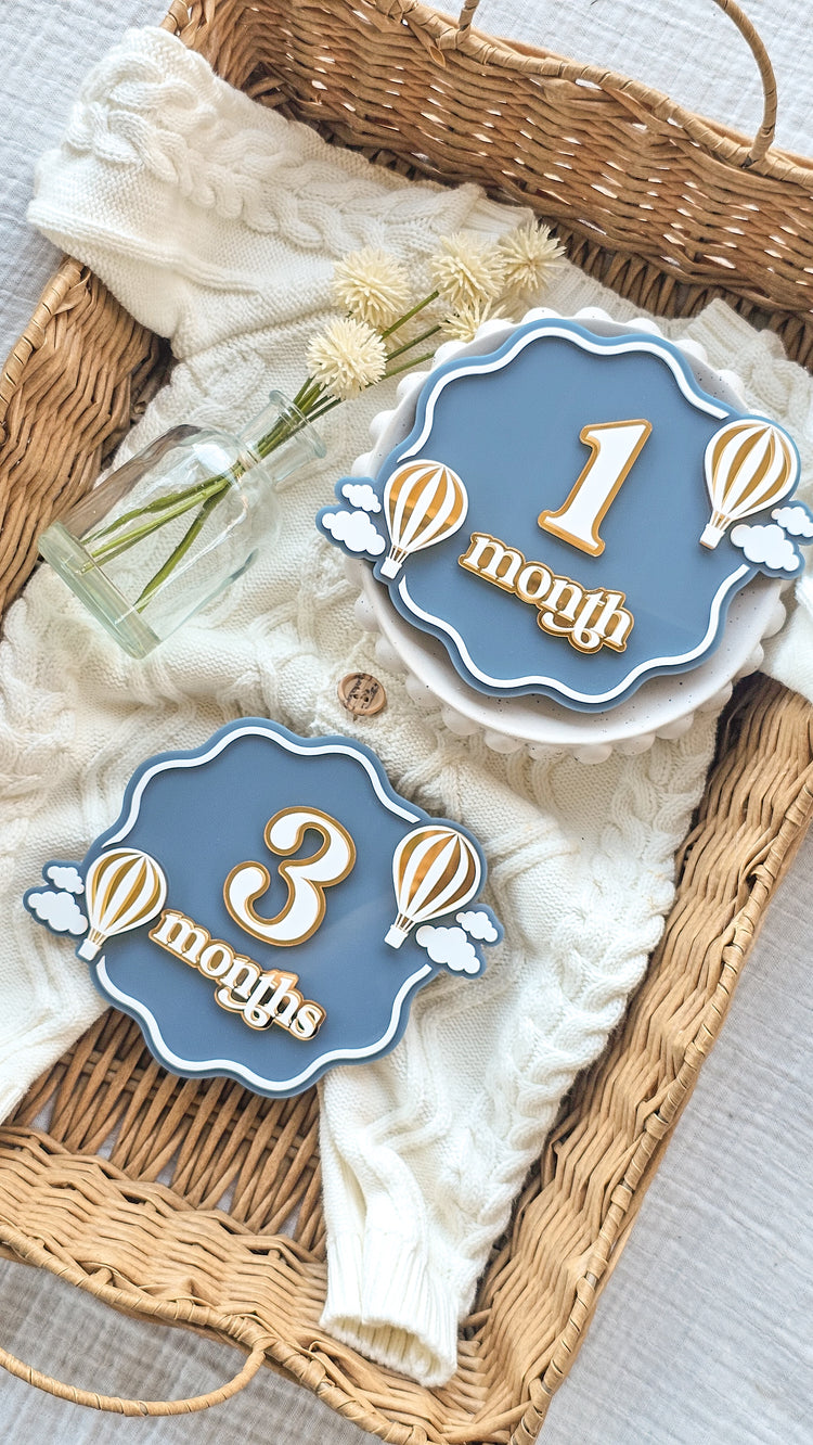 Interchangeable Milestone Plaques - Hot Air Balloon Bundle