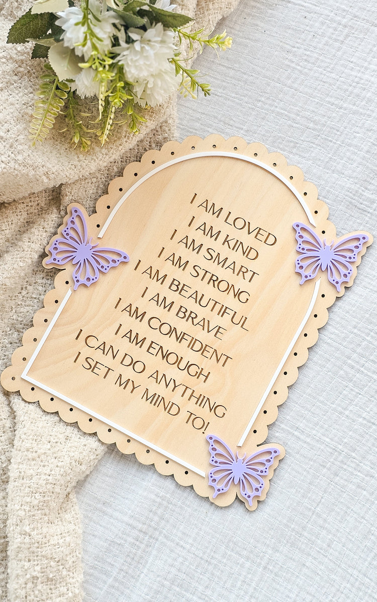 Vintage Affirmation Plaque - Butterfly