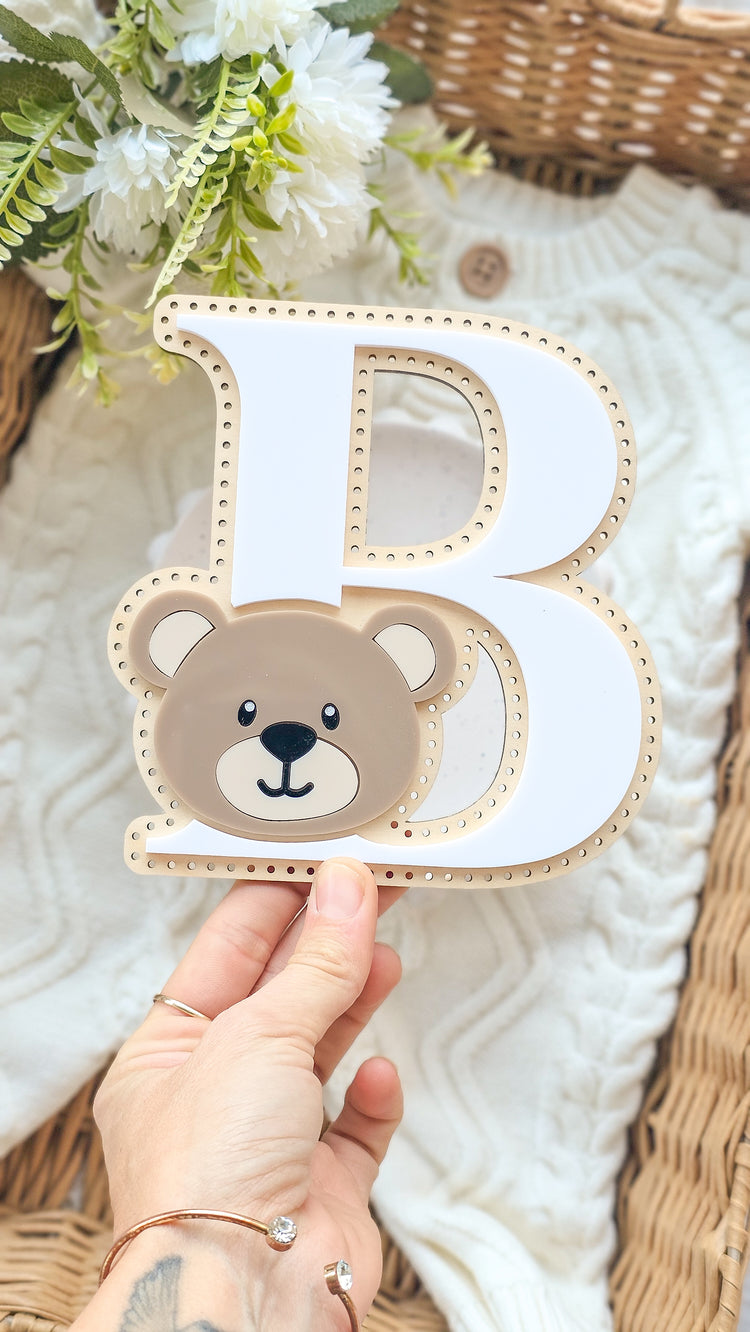 Teddy bear face Themed Letter