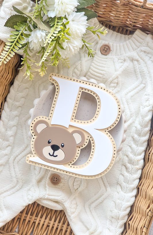 Teddy bear face Themed Letter