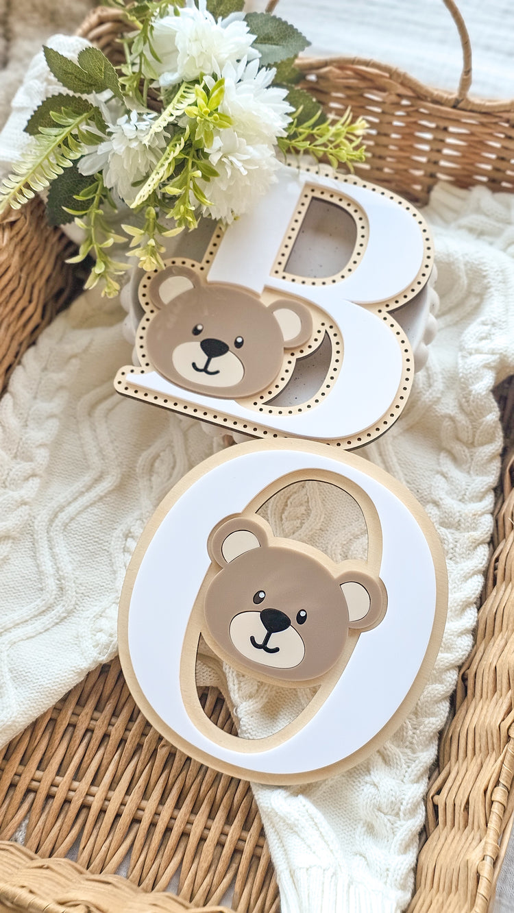 Teddy bear face Themed Letter