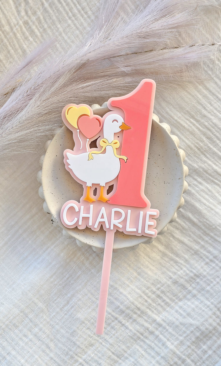 1 Silly Goose with Balloons Cake Topper