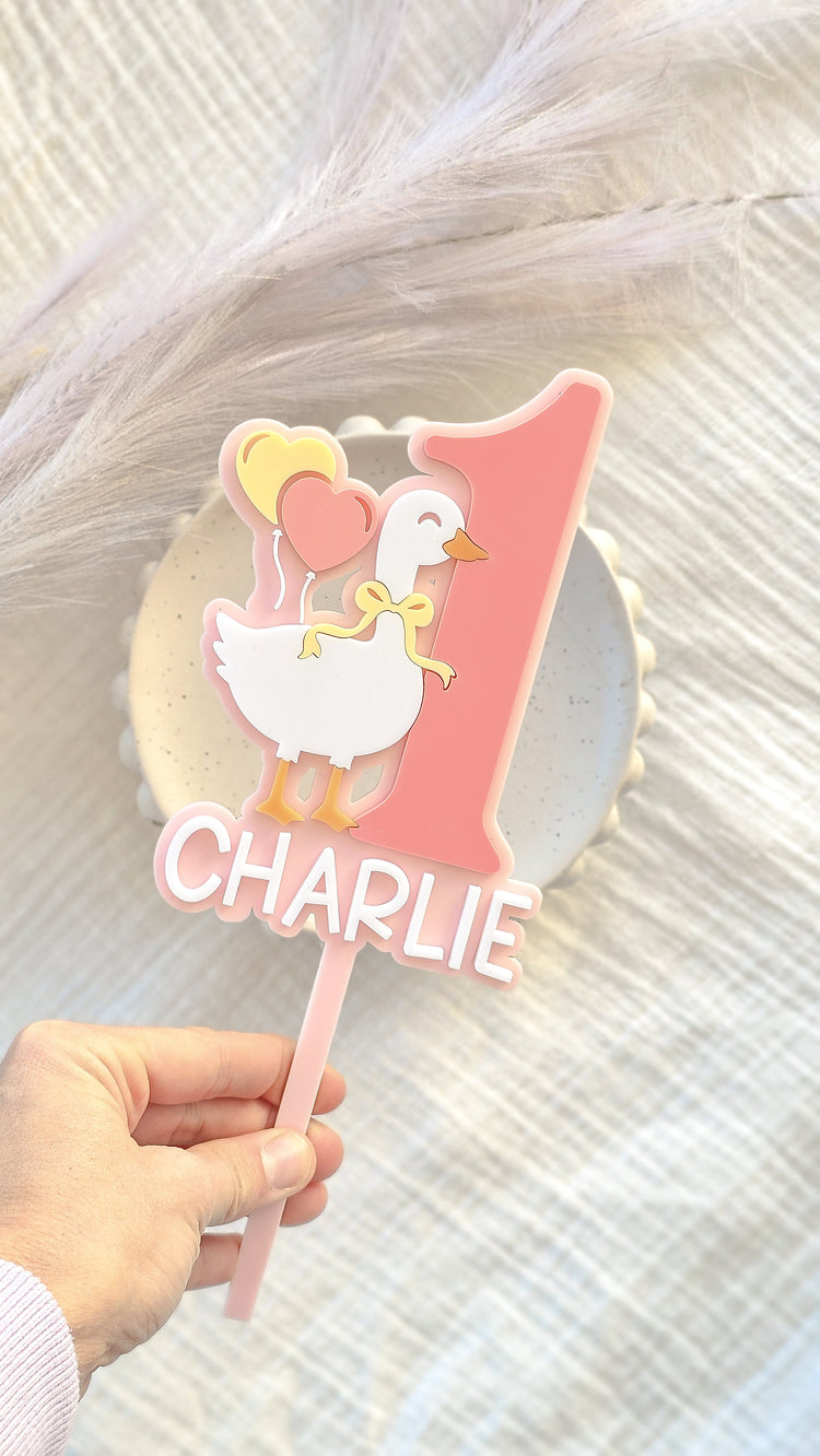 1 Silly Goose with Balloons Cake Topper