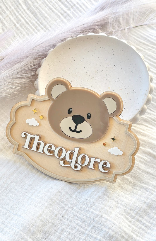 Personalised Teddy bear Nursery Plaque