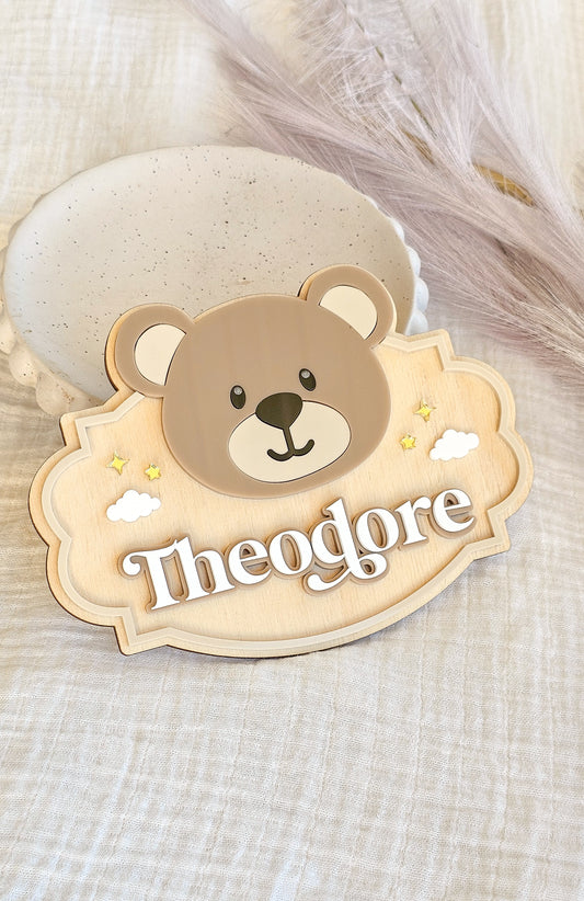 Personalised Teddy bear Nursery Plaque