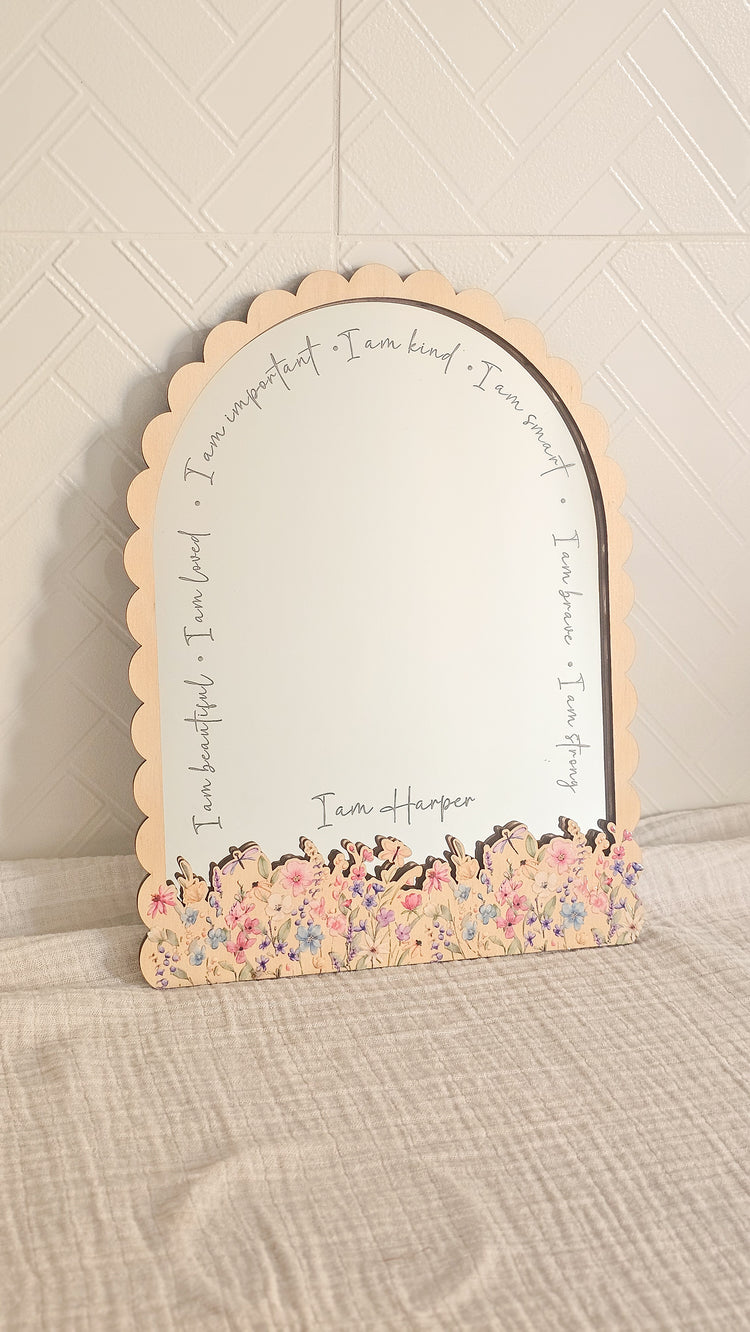 Personalised Daily Affirmation Mirror - Wildflower UV Design