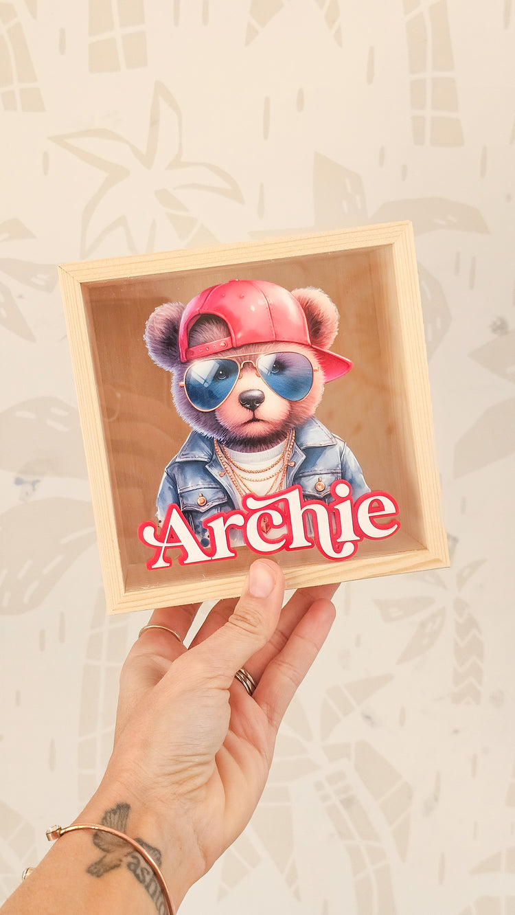 Money Box - Gangster Teddybear Design