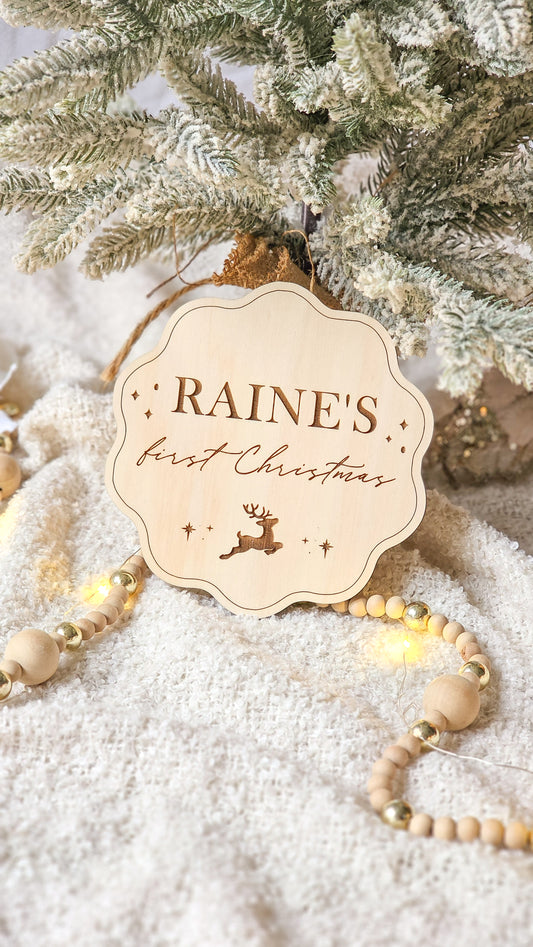 Wavy Scallop First Christmas Plaque