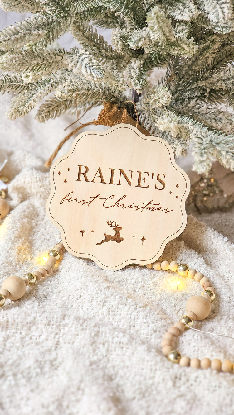 Wavy Scallop First Christmas Plaque
