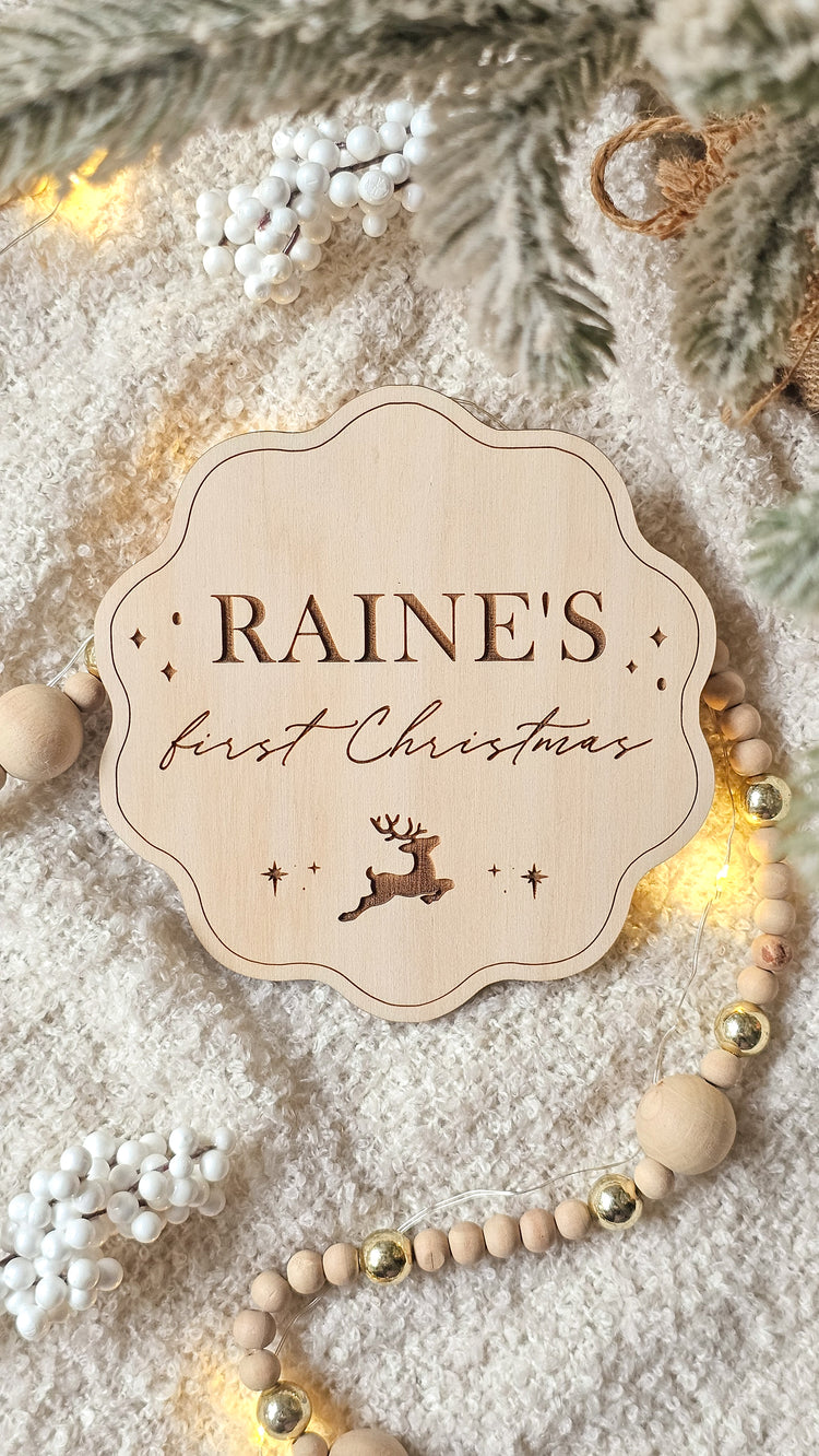 Wavy Scallop First Christmas Plaque