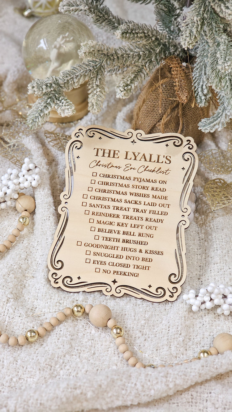 Christmas Eve Checklist Plaque