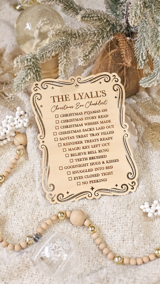 Christmas Eve Checklist Plaque