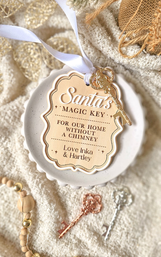 Ornate Santa's Magic Key Plaque