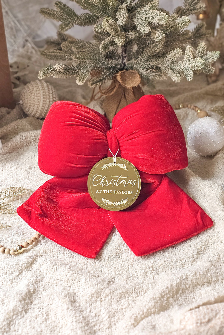 Plush Bow w Personalised Tag