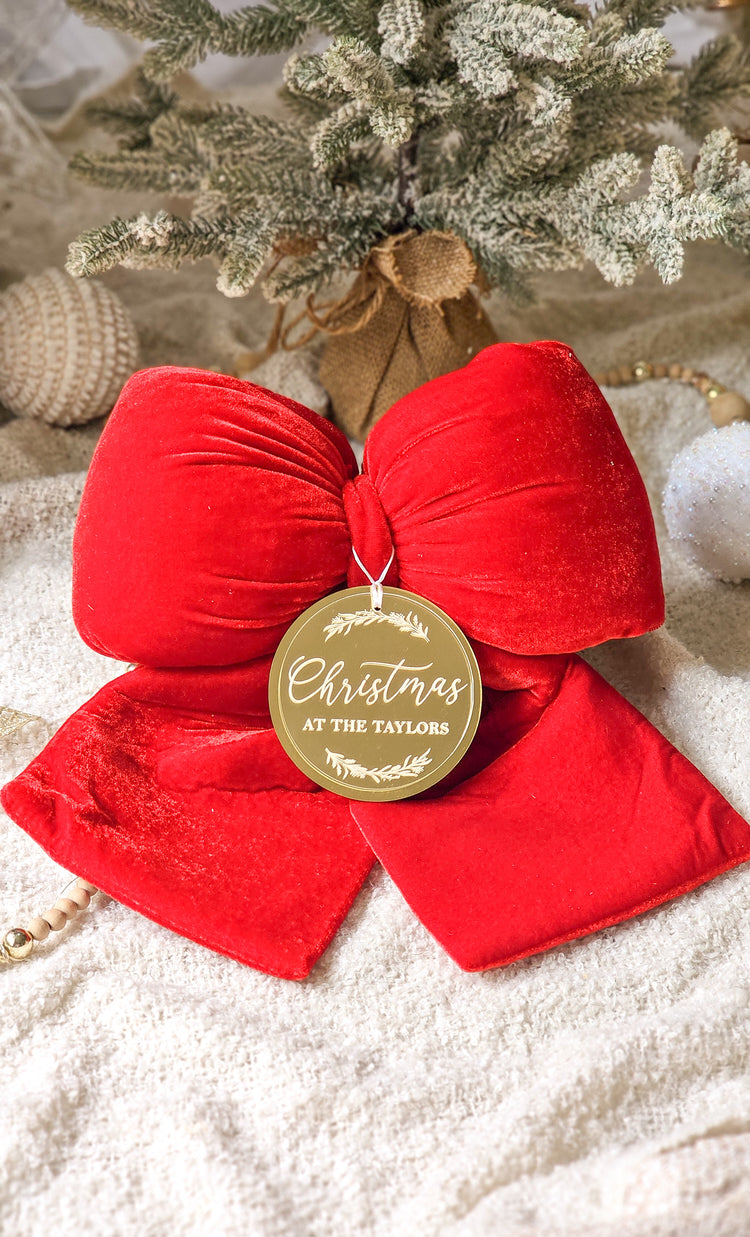 Plush Bow w Personalised Tag