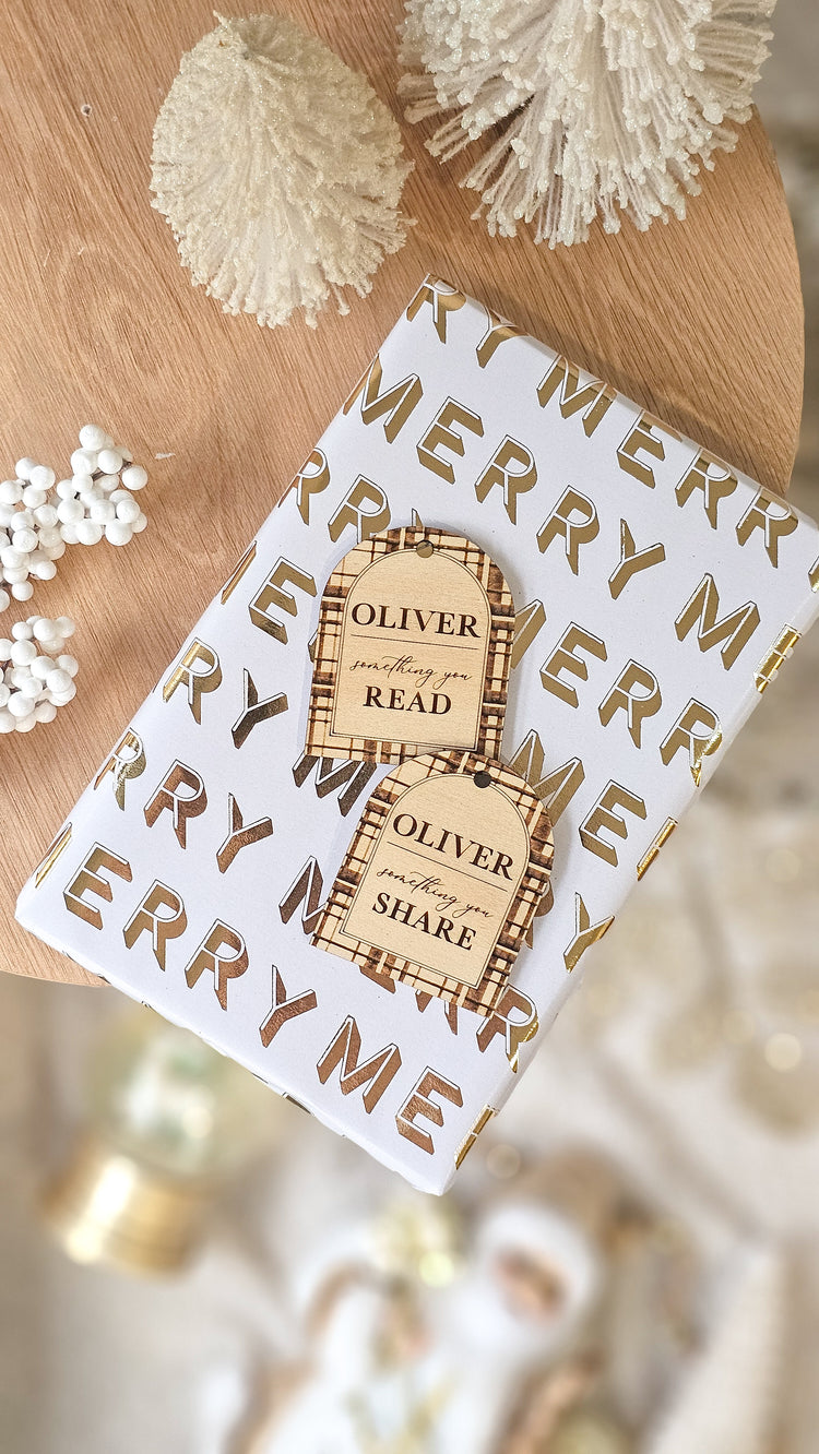 Plaid Tartan Meaningful Christmas Tags | Want, Need, Read, Do, Share, Wear