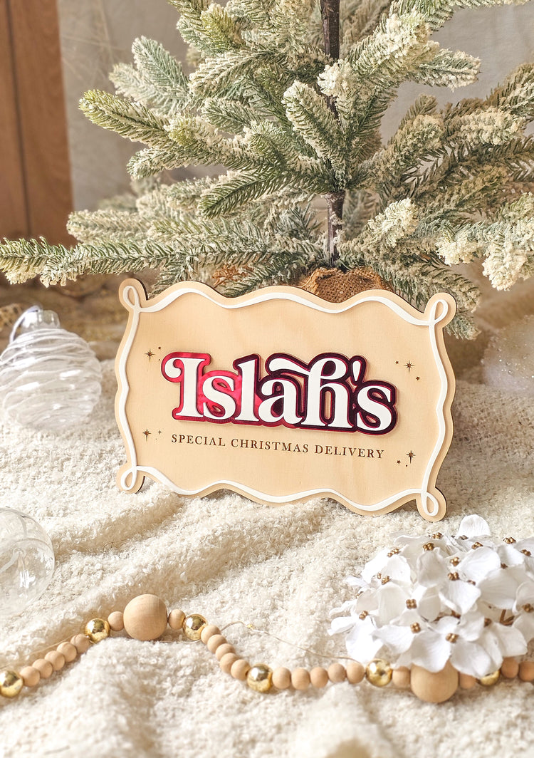Christmas Scroll Crate Plaque