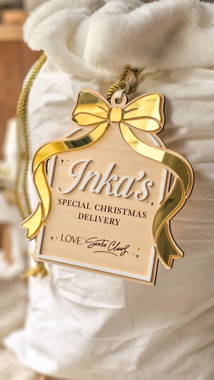 Arch Bow Special Christmas Delivery Tag