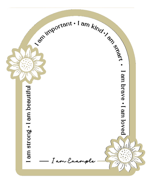 Personalised Daily Affirmation Mirror - Sunflowers