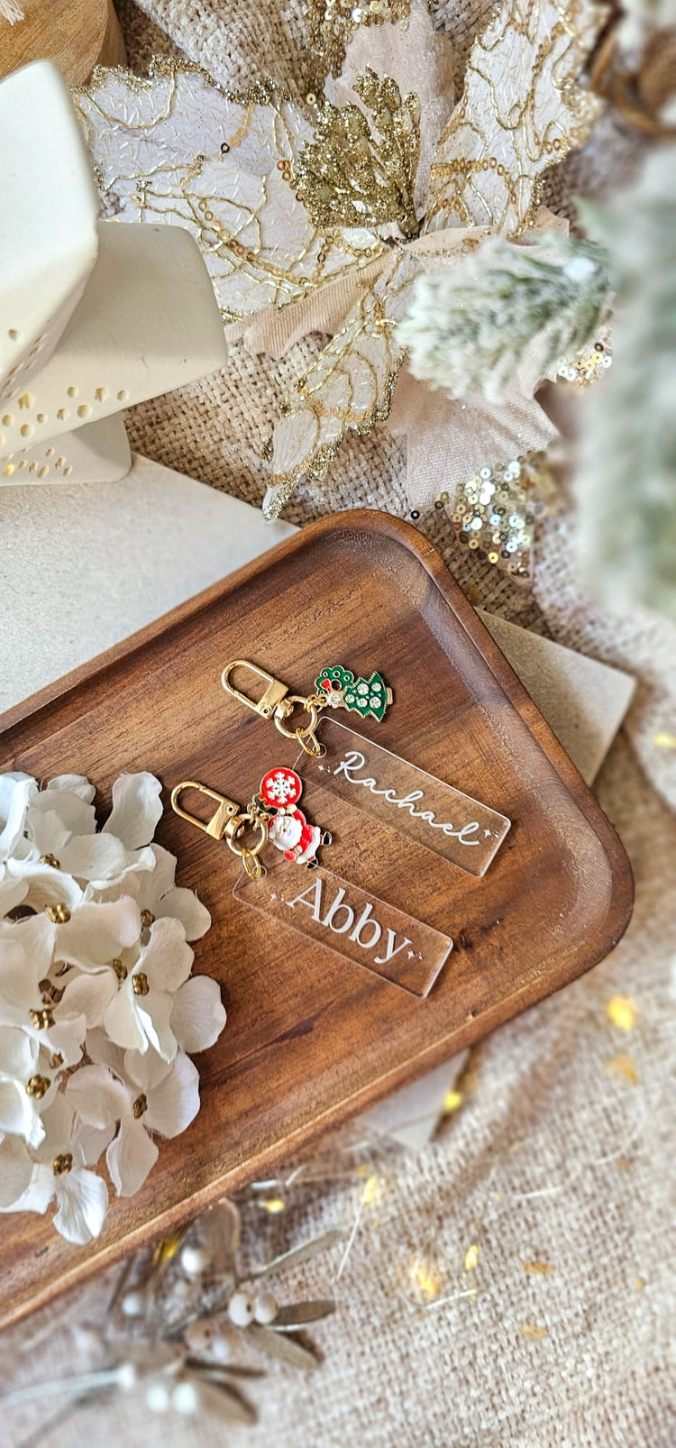 Personalised Christmas Keyring Charm