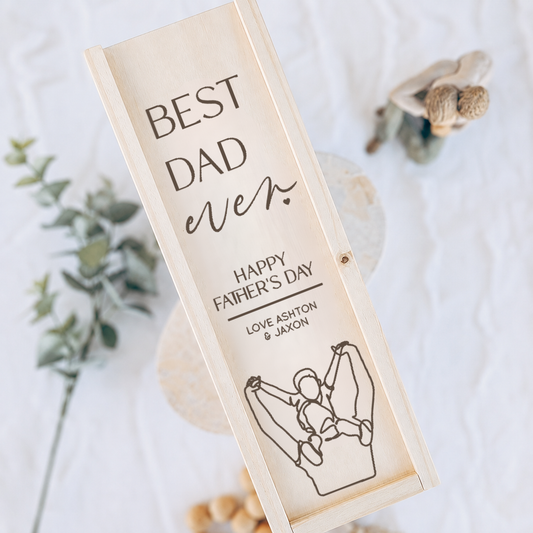 Personalised Wooden Wine Box for Dad
