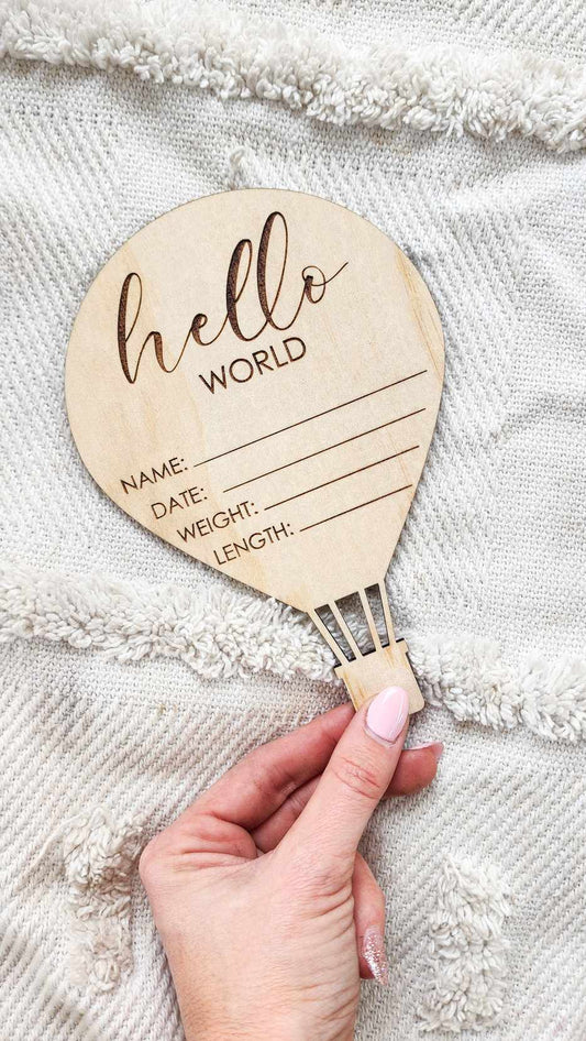 Hot Air Balloon - Announcement Plaque