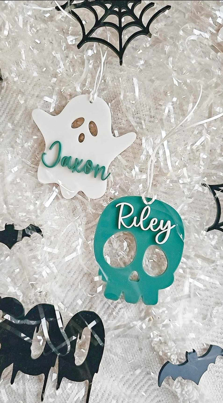 Halloween Acrylic Bucket Tags