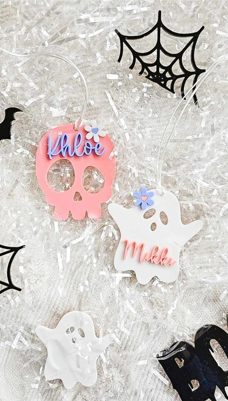 Halloween Acrylic Bucket Tags