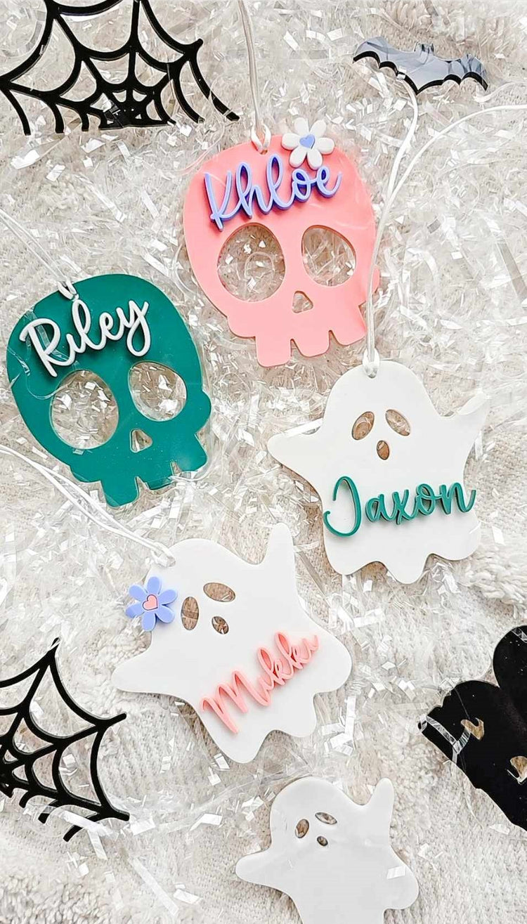 Halloween Acrylic Bucket Tags