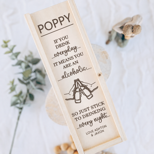 Personalised Wooden Wine Box for Dad