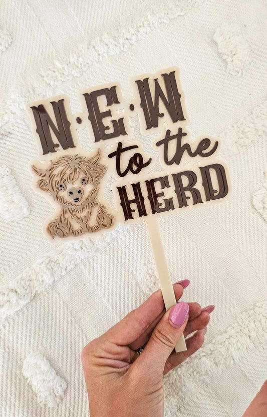 New to the herd Cake Topper