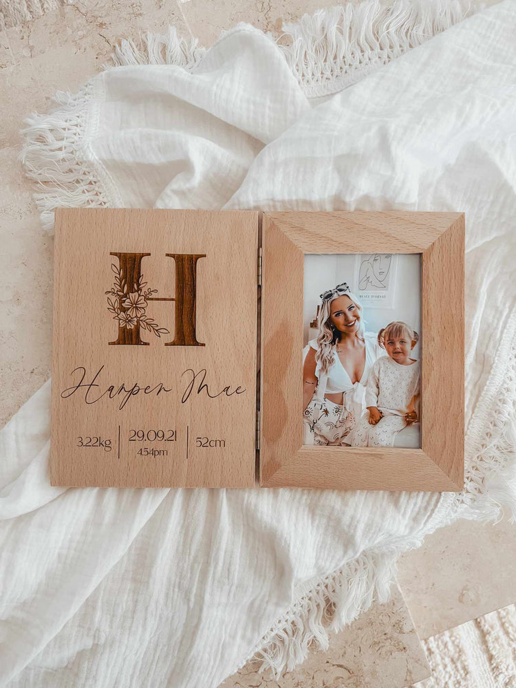 Floral Letter Birth Frame