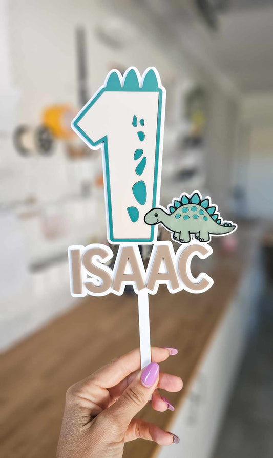 Dinosaur Number Cake Topper