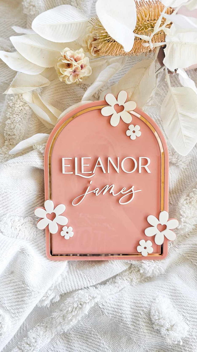 Acrylic Daisy Name Plaque